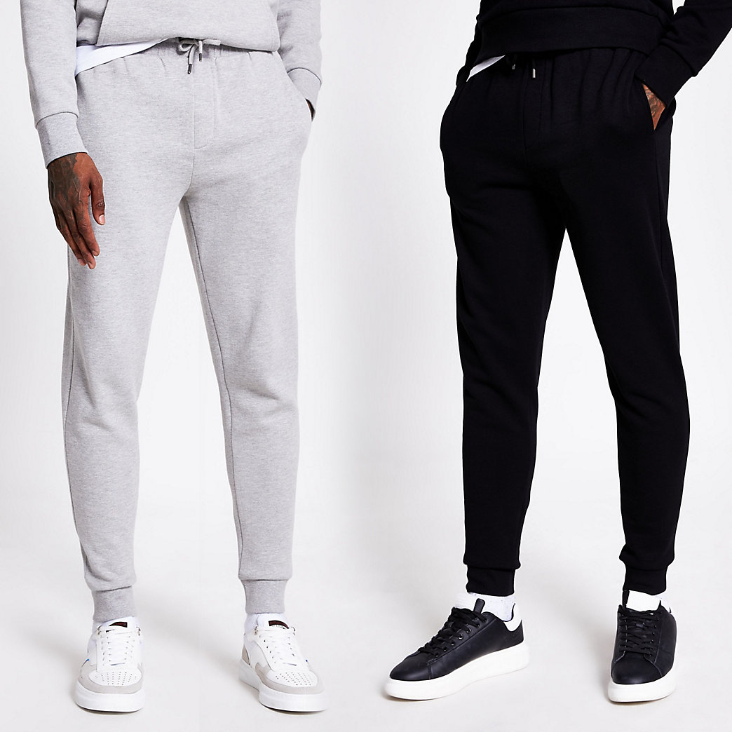 mens black polyester joggers