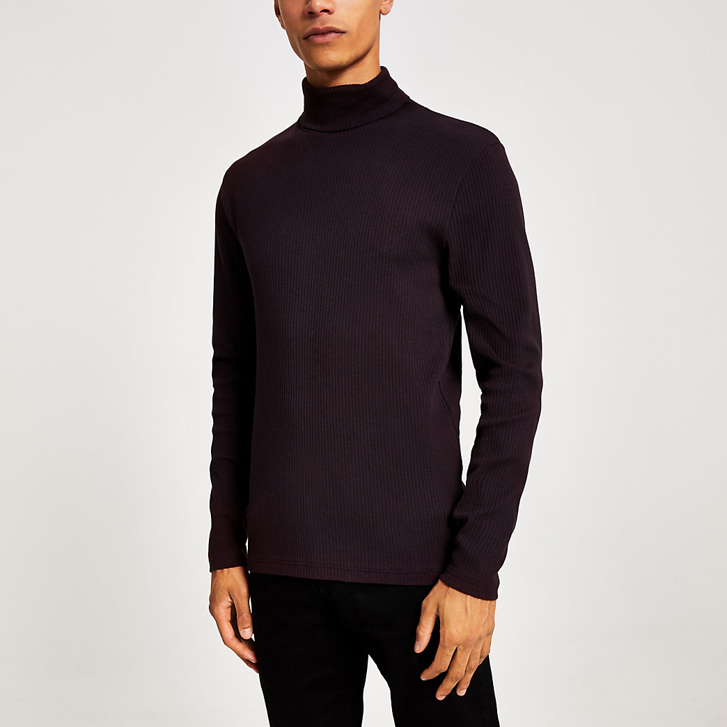 river-island-mens-dark-red-ribbed-roll-neck-long-sleeve-t-shirt-the