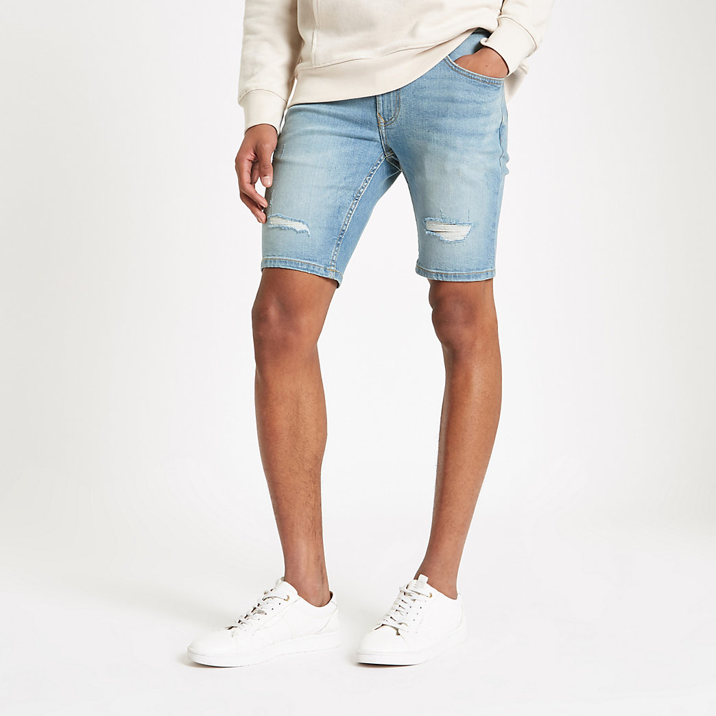 light blue jean shorts mens