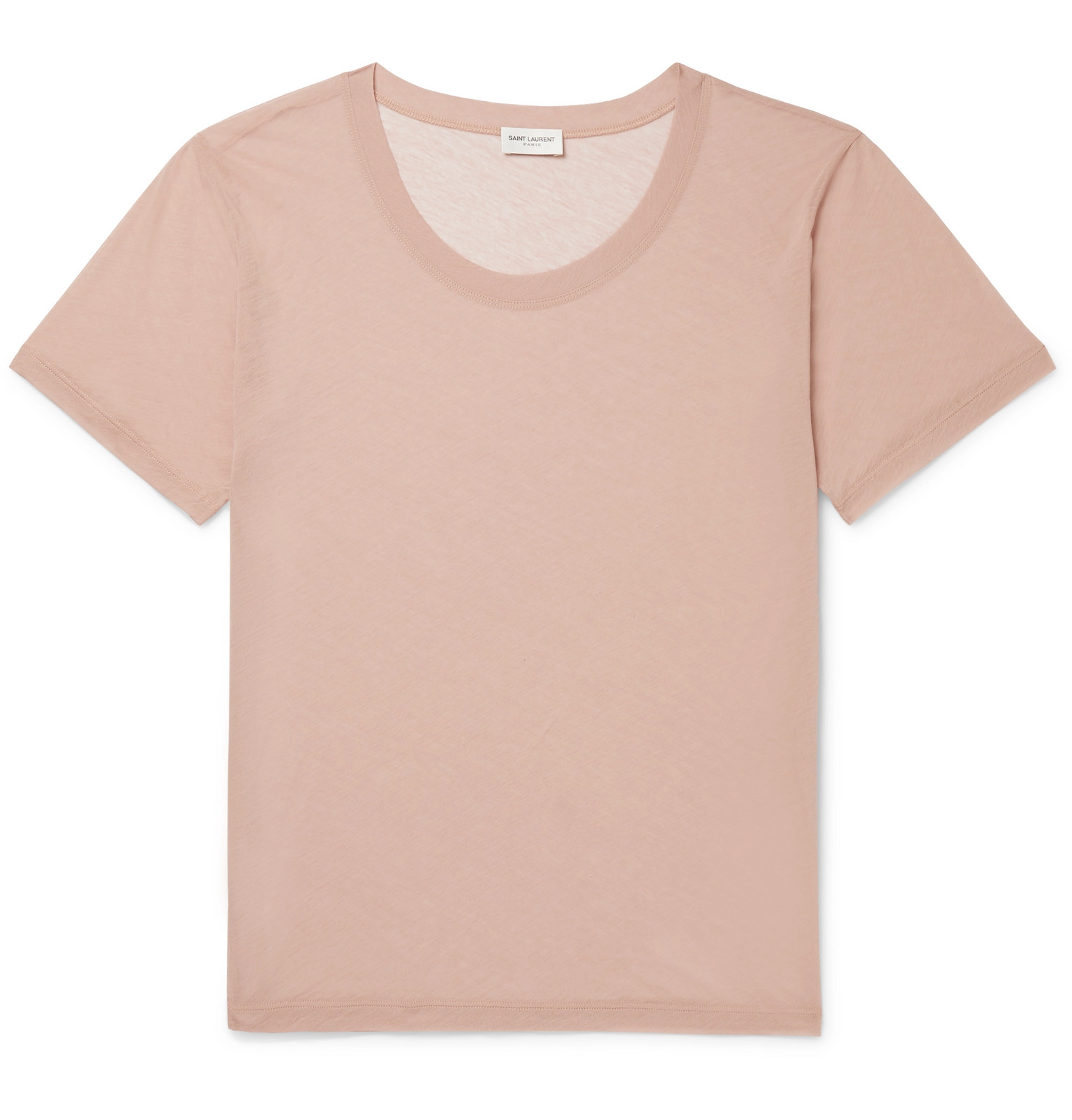 SAINT LAURENT - Cotton-Gauze T-Shirt - Men - Pink | The Fashionisto