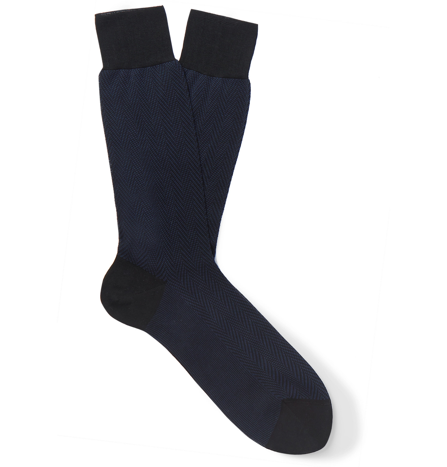 TOM FORD - Herringbone Cotton Socks - Men - Blue | The Fashionisto