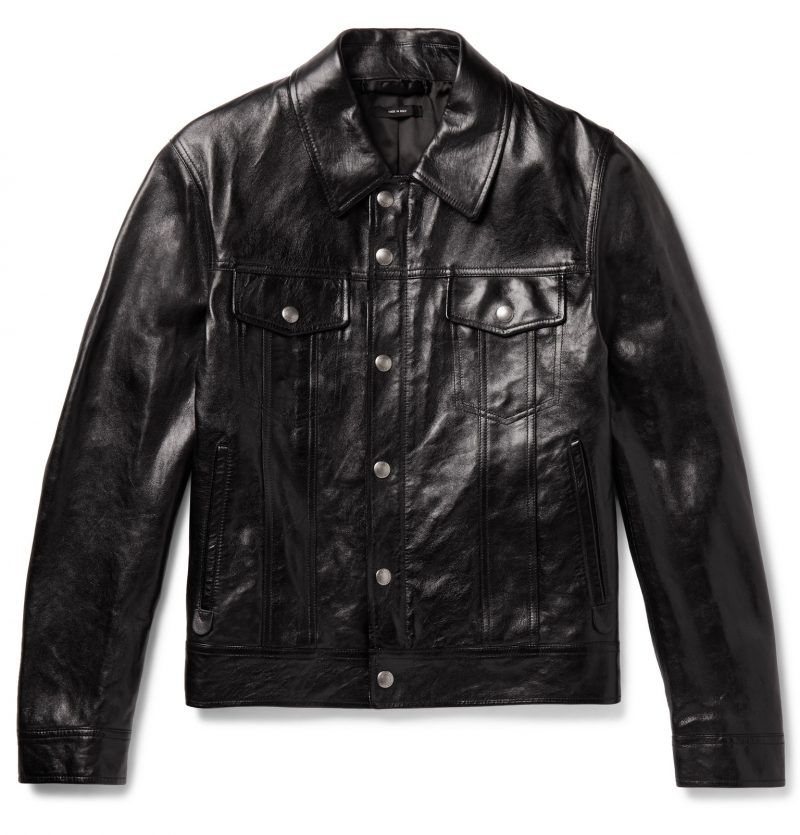 TOM FORD - Polished-Leather Trucker Jacket - Men - Black | The Fashionisto