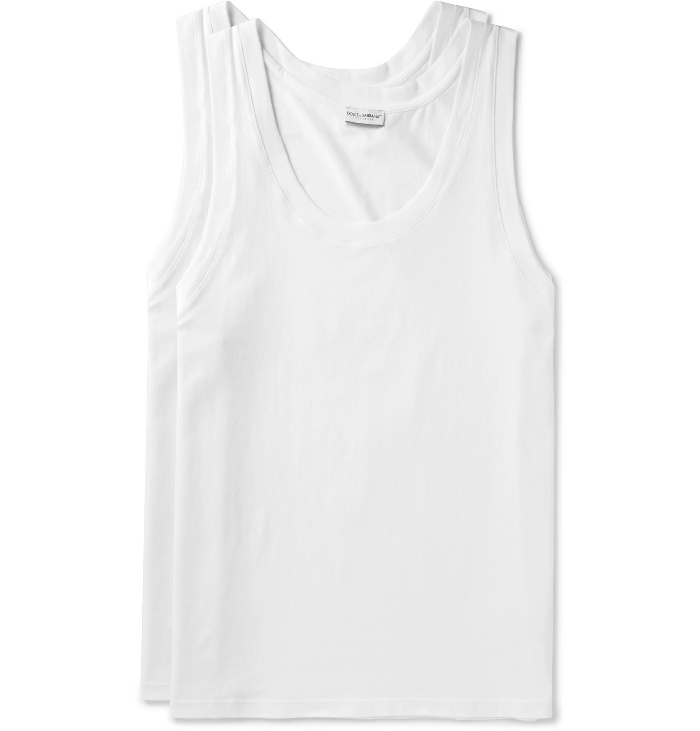 Dolce & Gabbana - Day By Day Two-Pack Stretch-Cotton Jersey Tank Tops ...