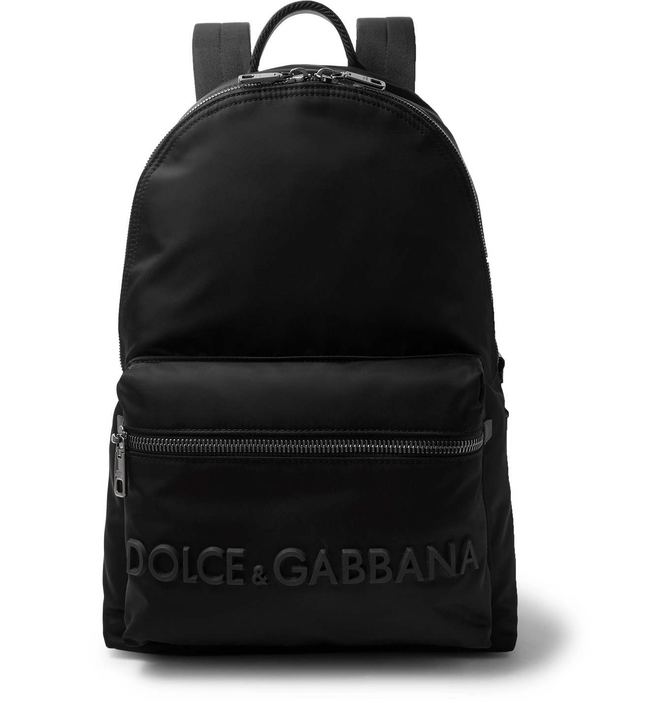 Dolce & Gabbana - Logo-Appliquéd Leather-Trimmed Shell Backpack - Men ...