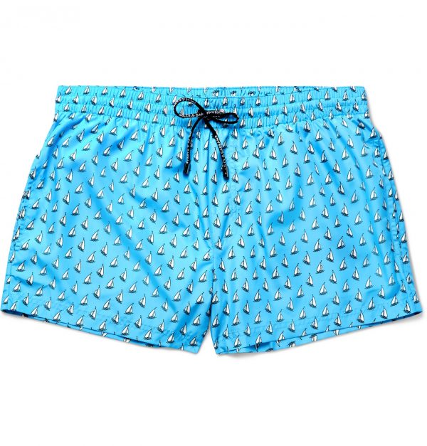 Dolce & Gabbana - Printed Short-Length Swim Shorts - Men - Blue | The ...