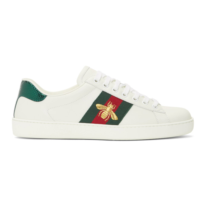 Gucci White Bee New Ace Sneakers | The Fashionisto