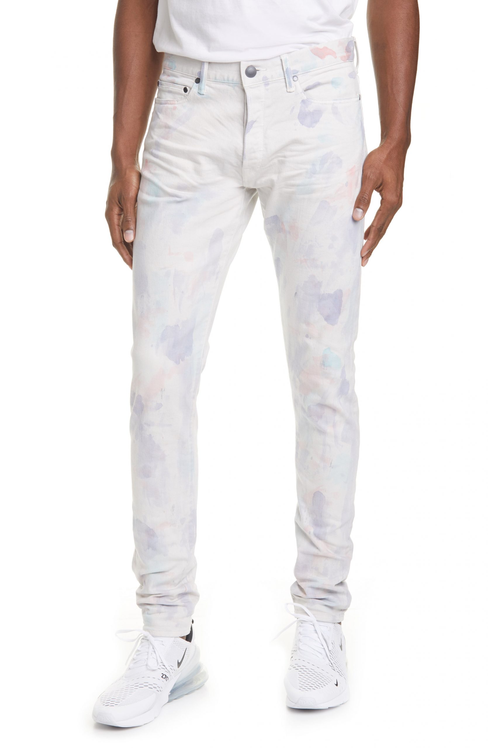 white cut up jeans mens