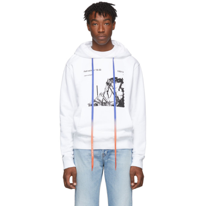 off white white and black hoodie