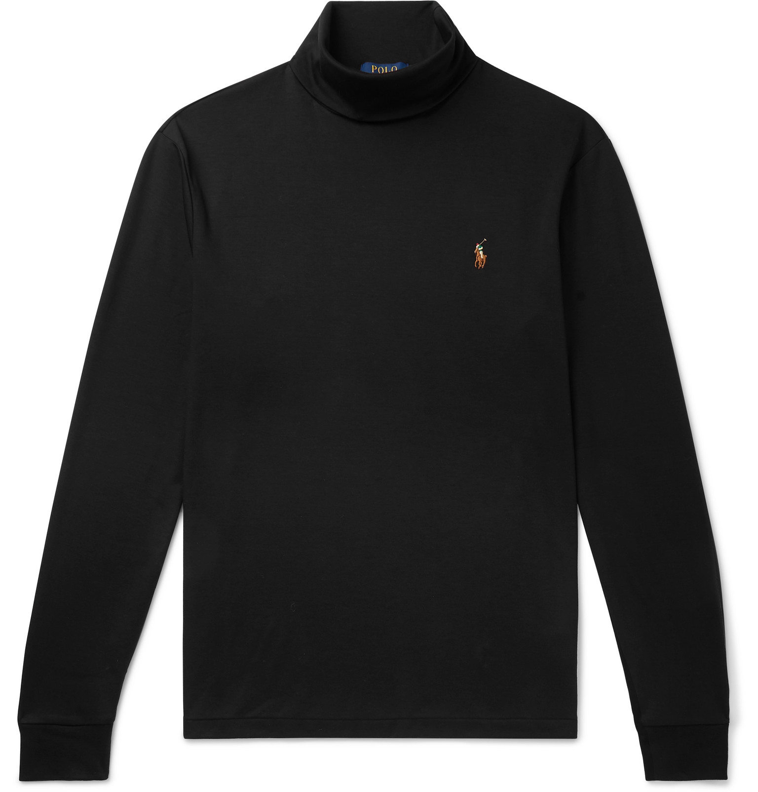 Polo Ralph Lauren - Pima Cotton-Jersey Rollneck T-Shirt - Men - Black