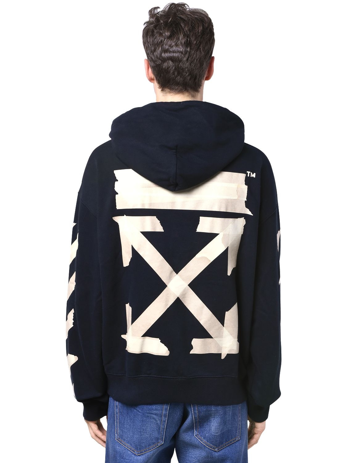 Print Tape Arrows Over Jersey Hoodie | The Fashionisto