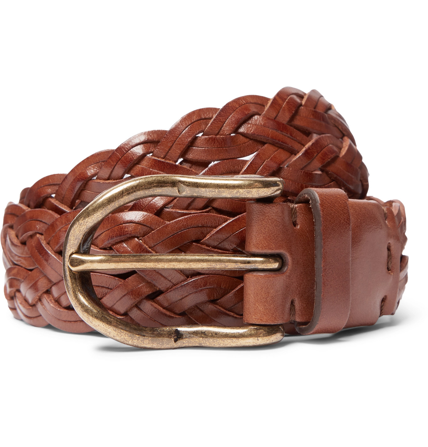 Brunello Cucinelli - 4cm Brown Woven Leather Belt - Men - Brown | The ...