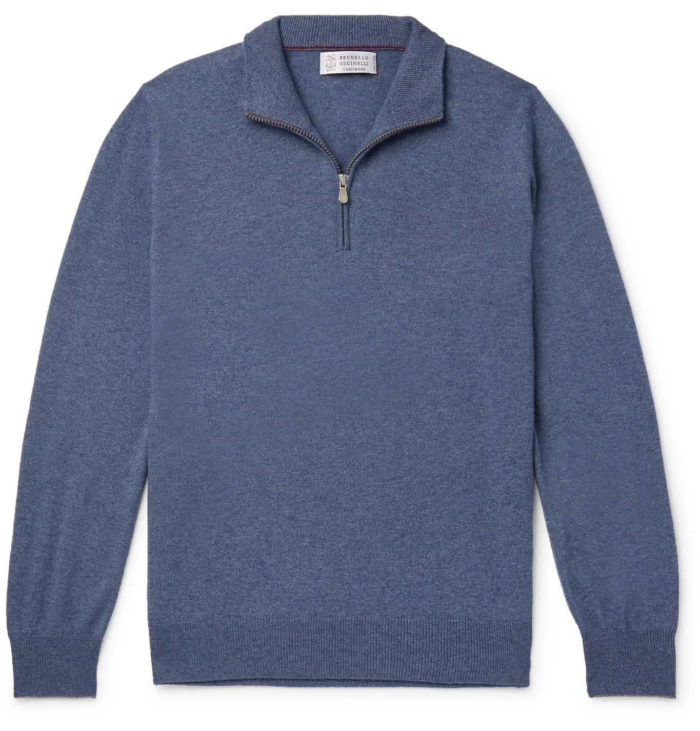 Brunello Cucinelli - Cashmere Half-Zip Sweater - Men - Blue | The