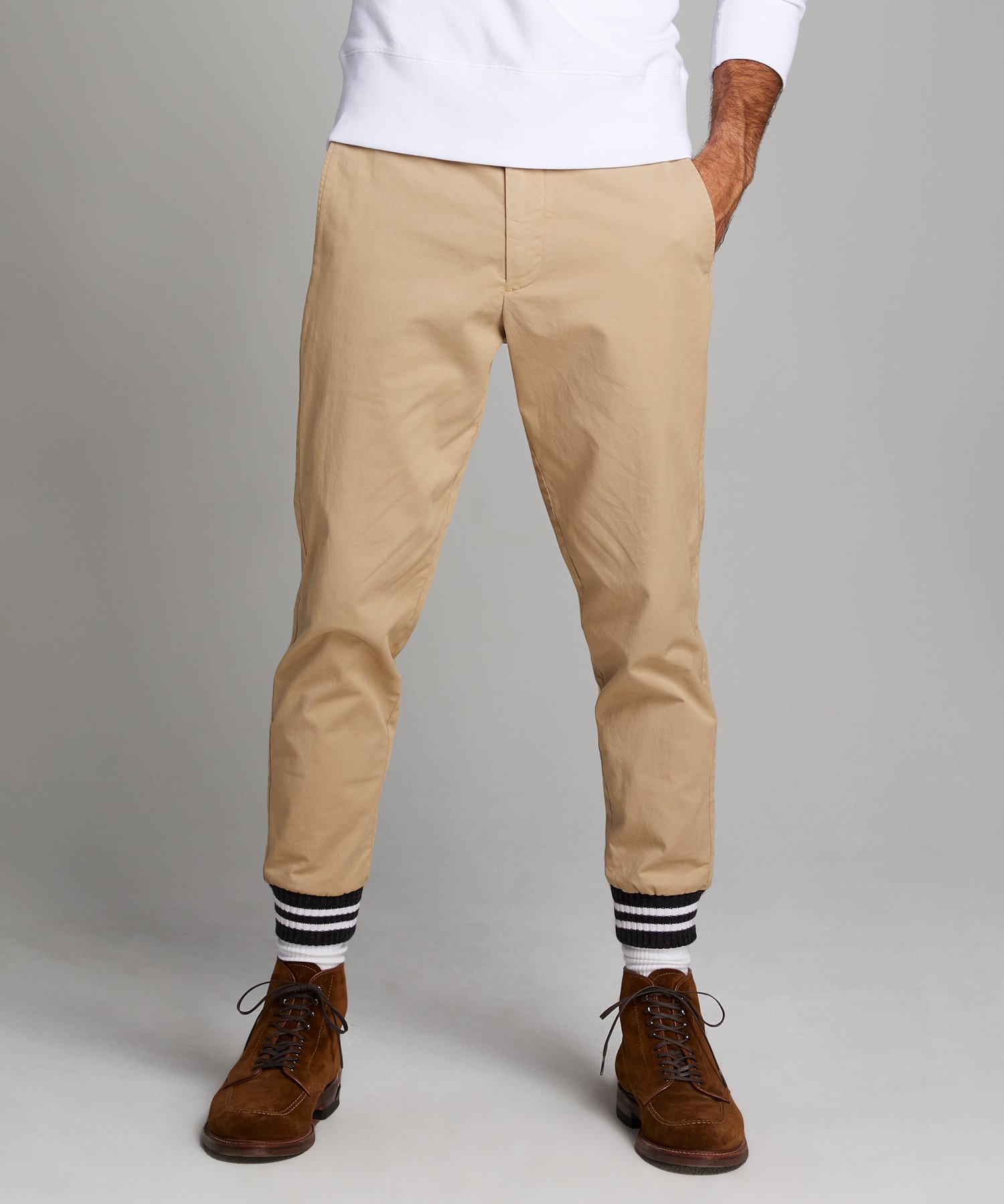 khaki chino joggers