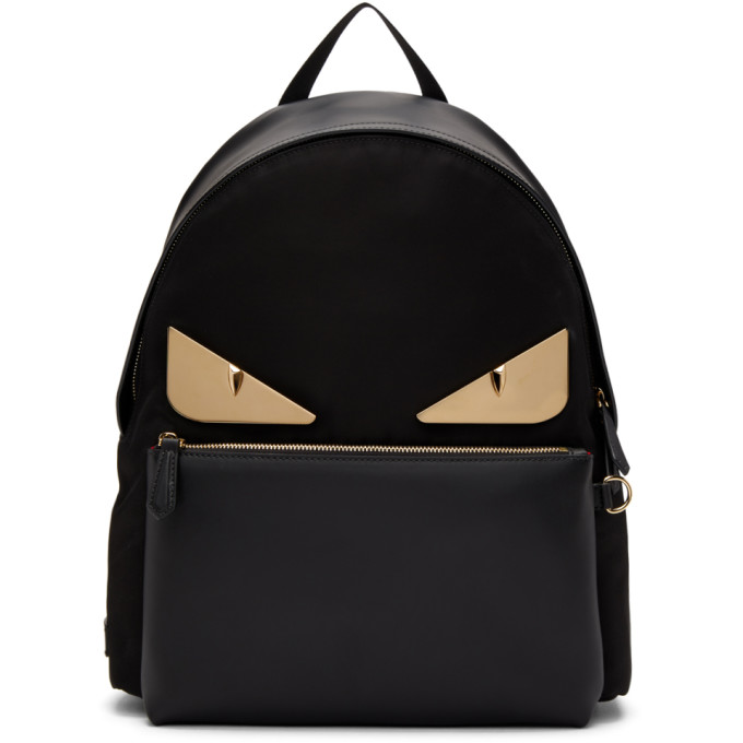 fendi black leather backpack