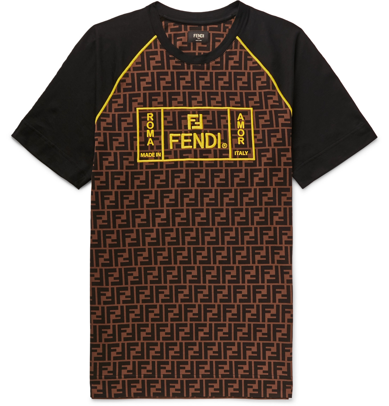 Fendi - Logo-Embroidered Cotton-Jersey T-Shirt - Men - Brown | The ...