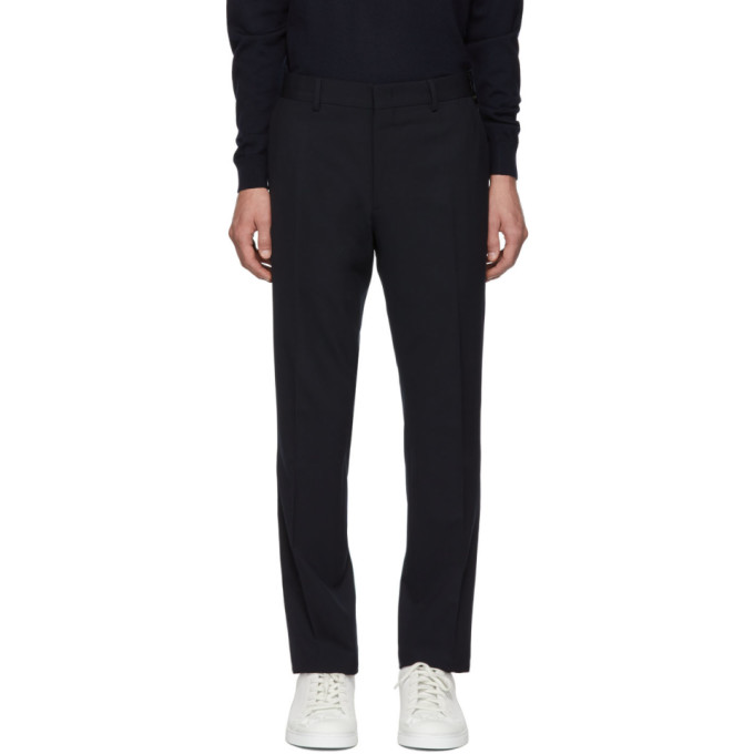 Fendi Navy Wool FF Trousers | The Fashionisto