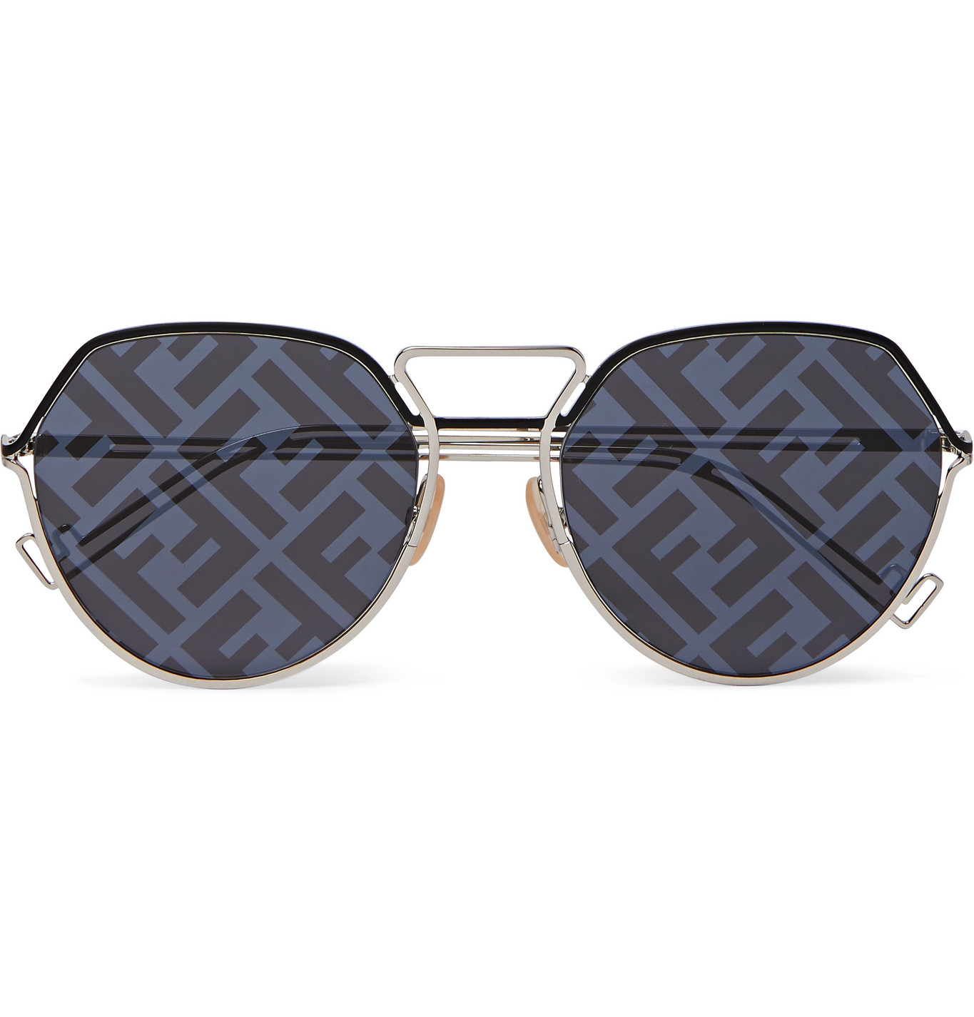 fendi round logo sunglasses