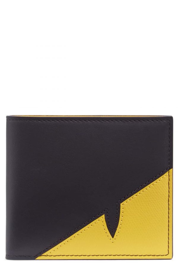 Men’s Fendi Corner Bugs Leather Wallet - Yellow | The Fashionisto