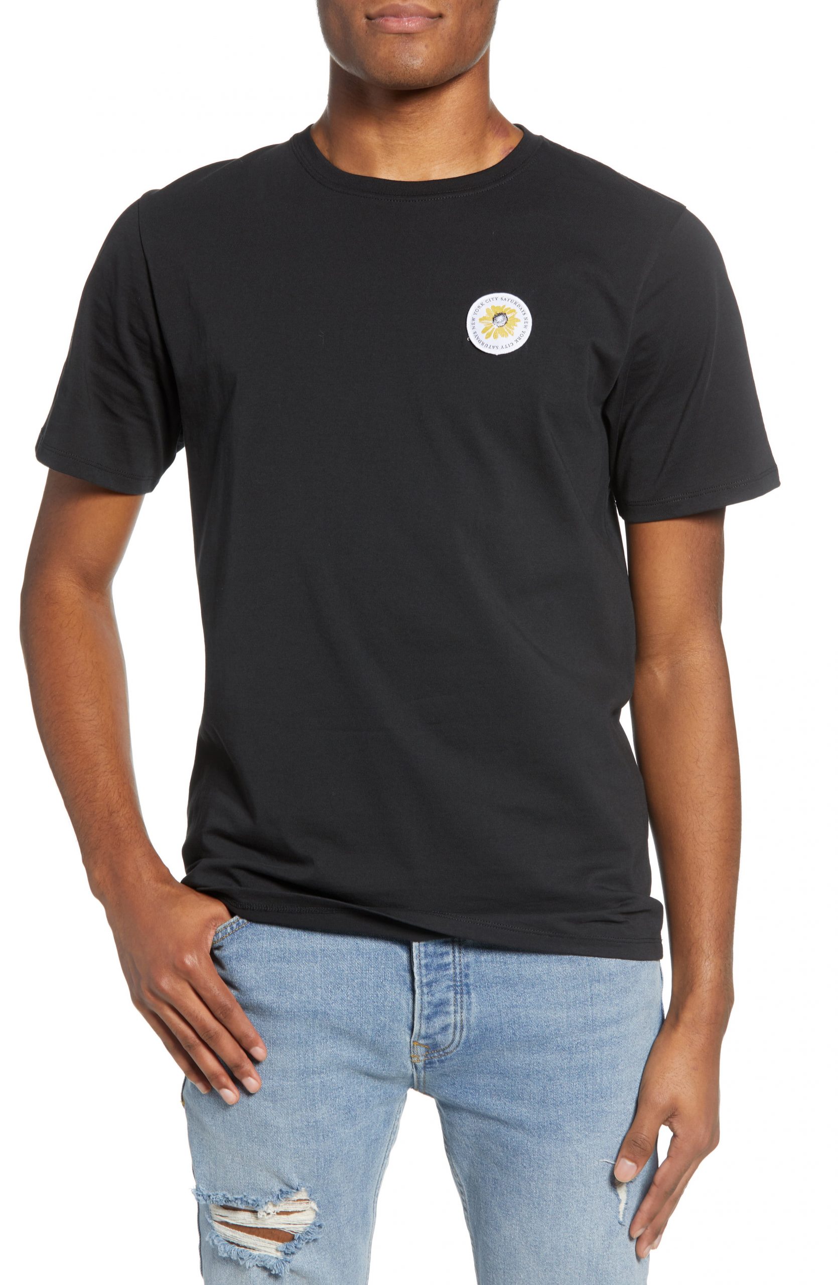 Men’s Saturdays Nyc Daisy Patch T-Shirt, Size Small - Black | The ...