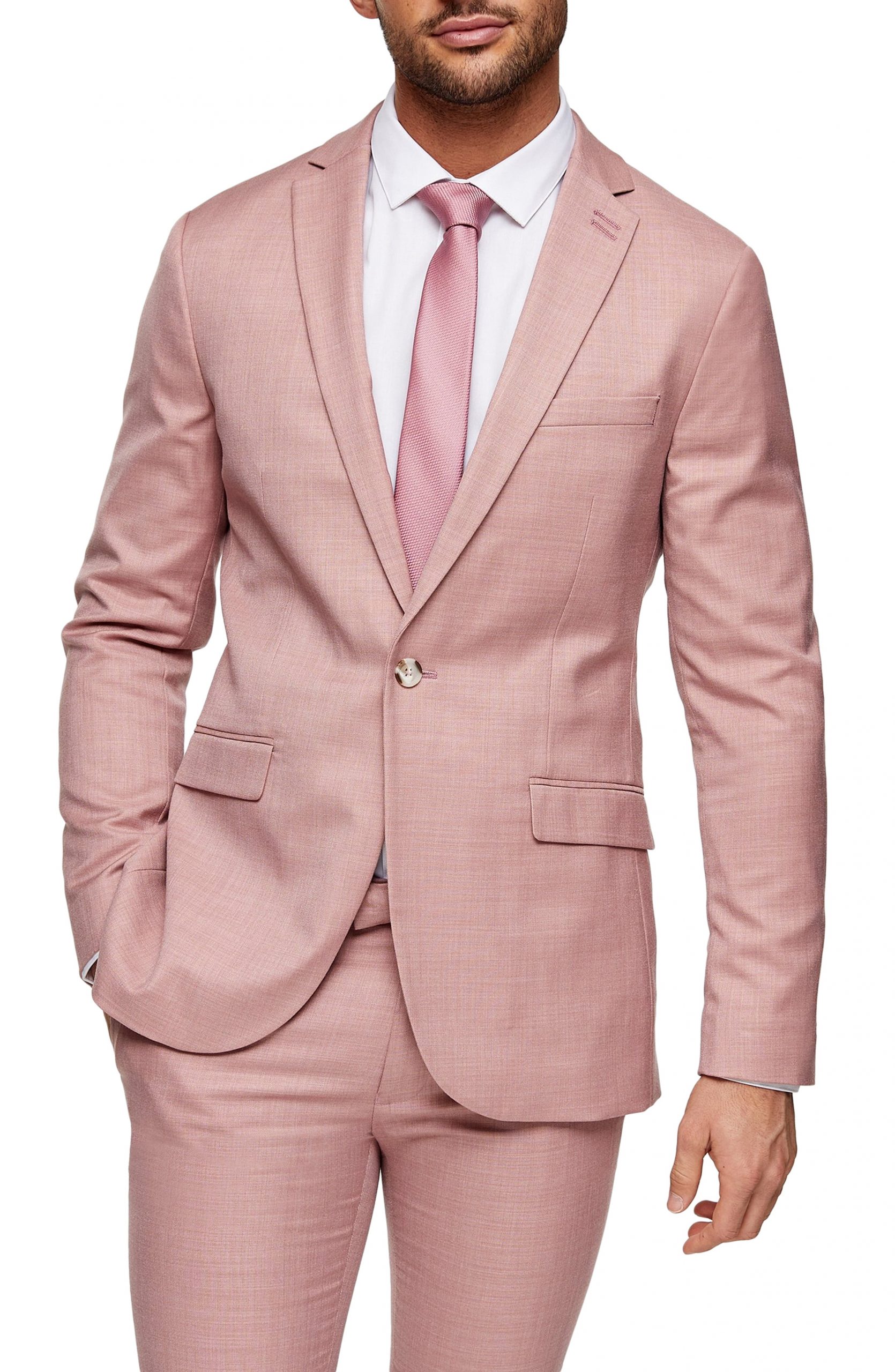 Men's Topman Dax Super Skinny Sport Coat, Size 34R - Pink ...