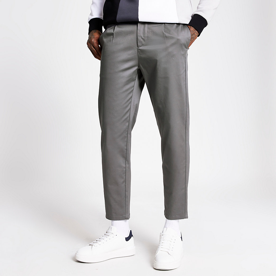 mens pleated tapered pants