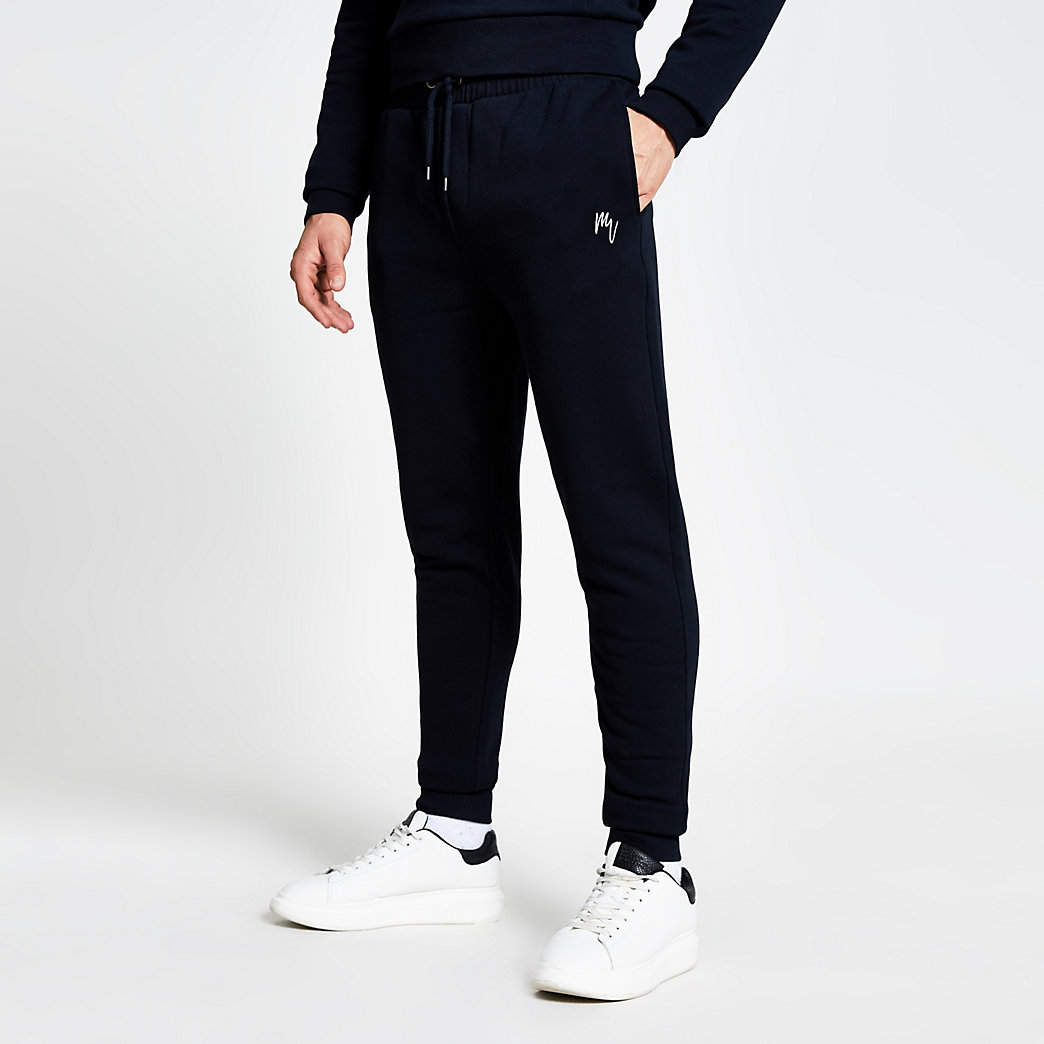 mens navy slim fit joggers