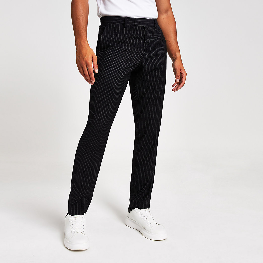 pinstripe skinny trousers mens