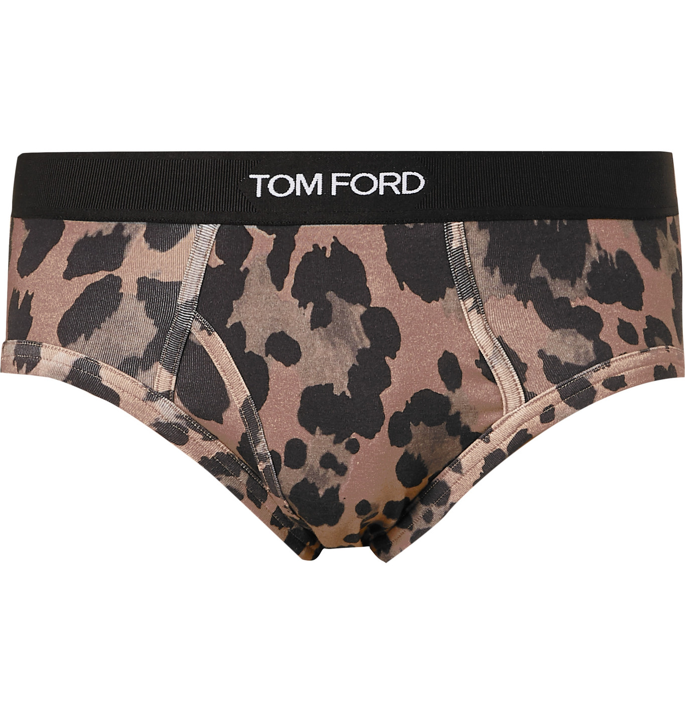 TOM FORD - Leopard-Print Stretch-Cotton Briefs - Men - Brown | The ...