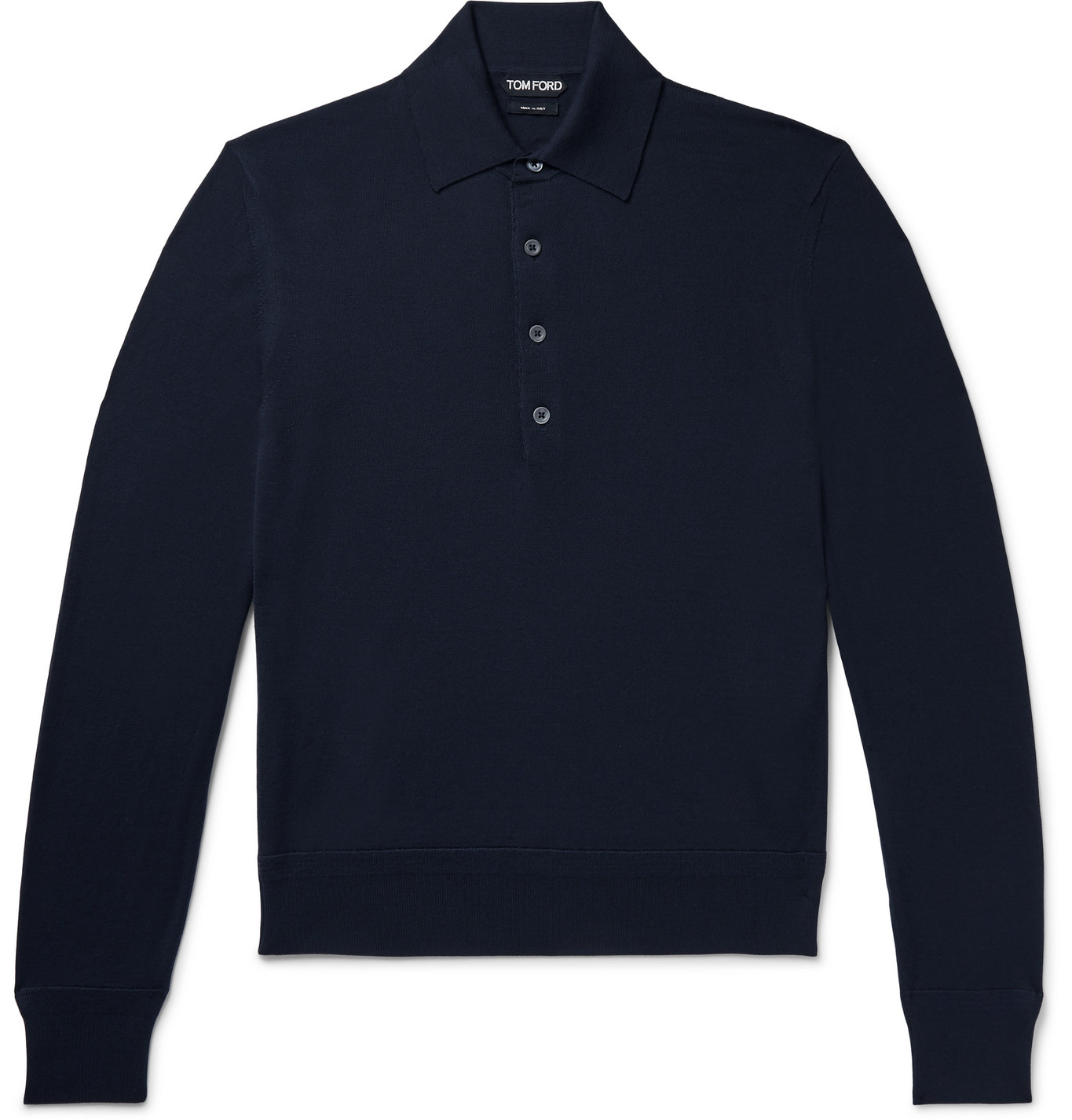 TOM FORD - Slim-Fit Wool Polo Shirt - Men - Blue | The Fashionisto