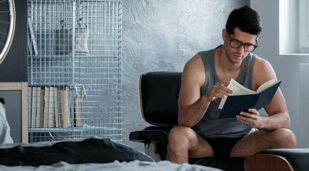 Attractive Man Reading Underwear