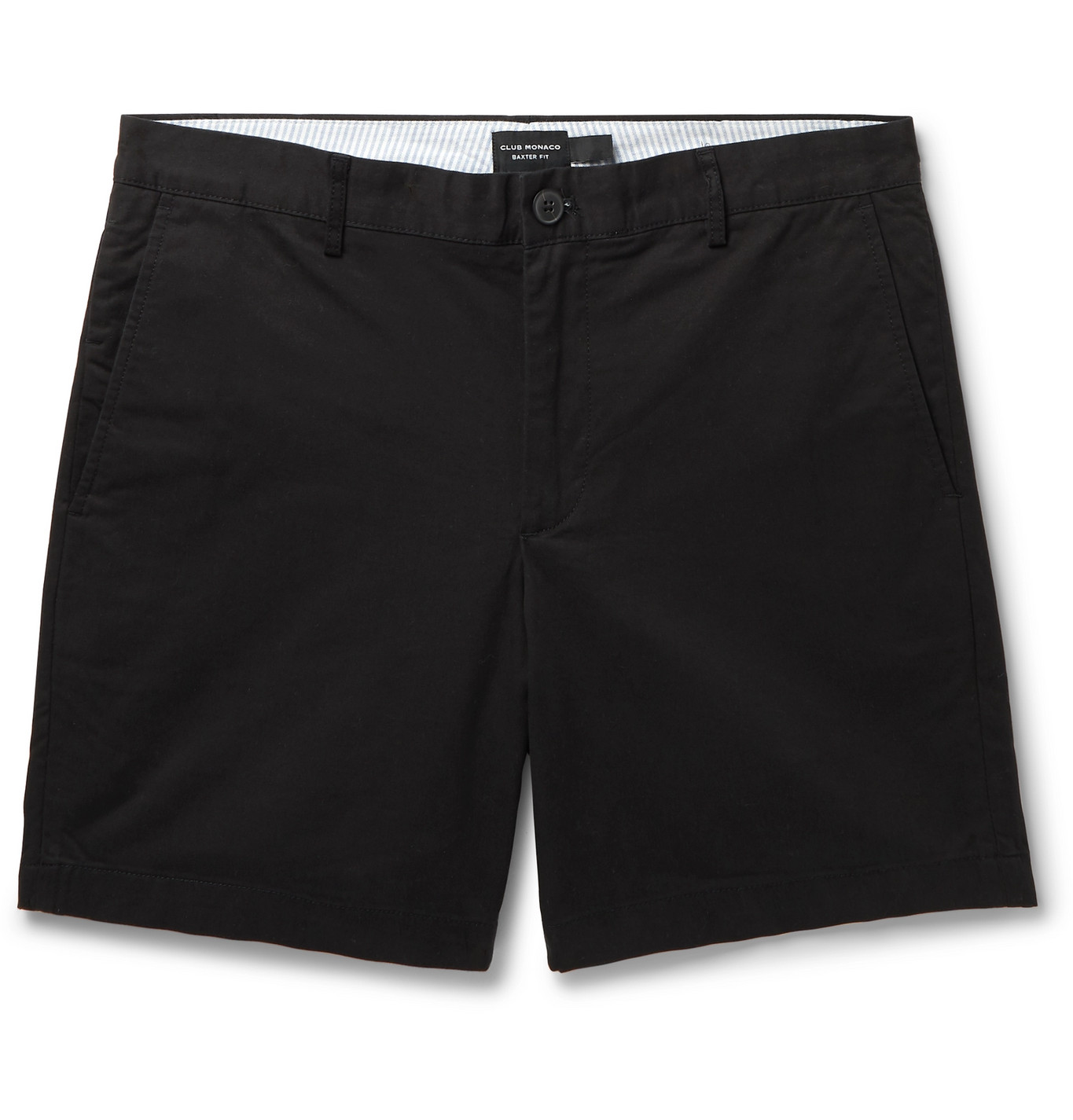Club Monaco - Baxter Slim-Fit Stretch-Cotton Twill Shorts - Men - Black ...