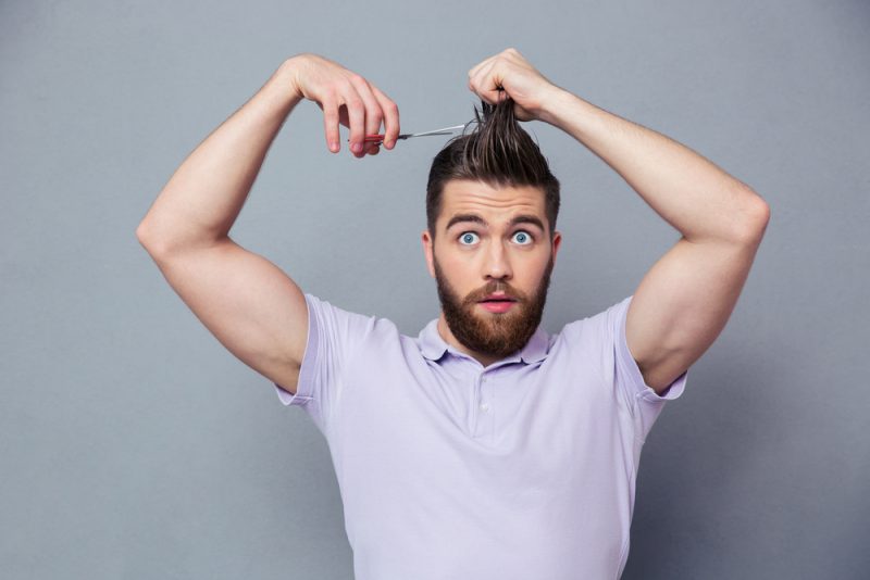 how to cut your own hair male with scissors