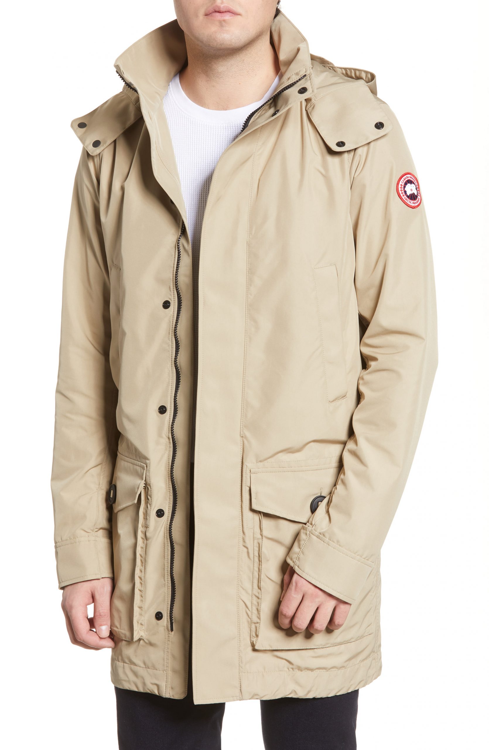 Men's Canada Goose Crew Trench Jacket With Removable Hood ...