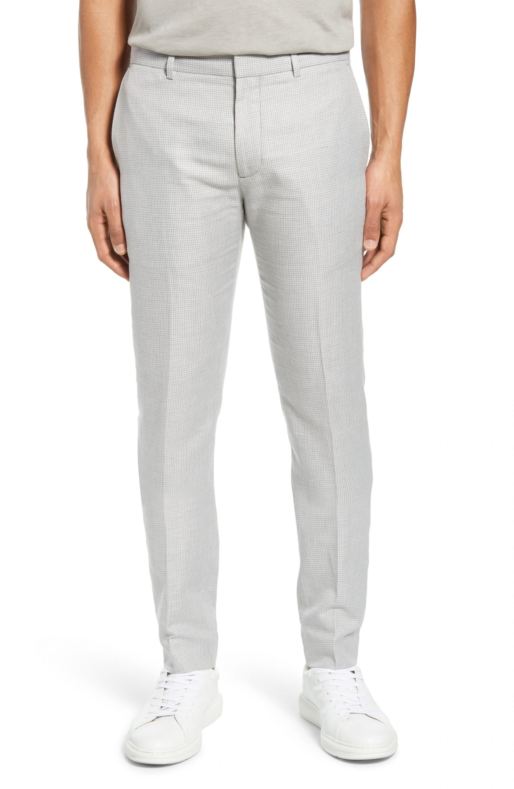 Men’s Club Monaco Sutton Micro Check Pants, Size 31 - Grey | The ...