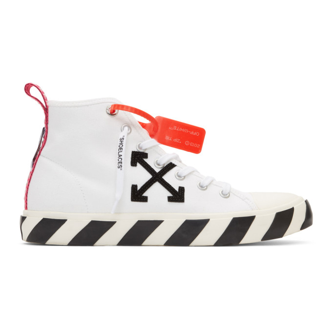 off white high top sneaker black