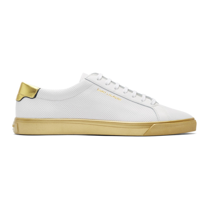 ysl gold sneakers