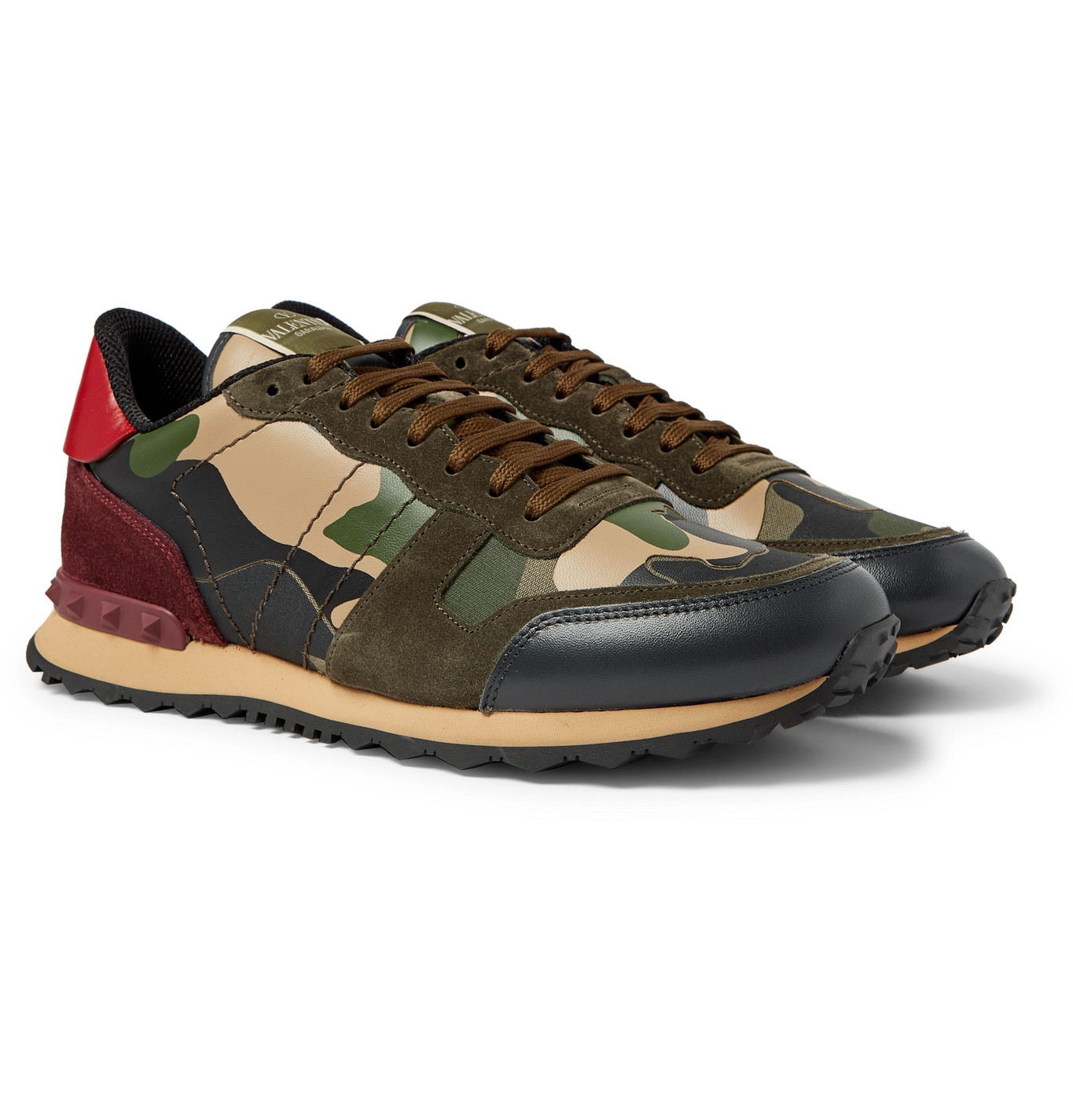 valentino rockrunner camouflage sneakers