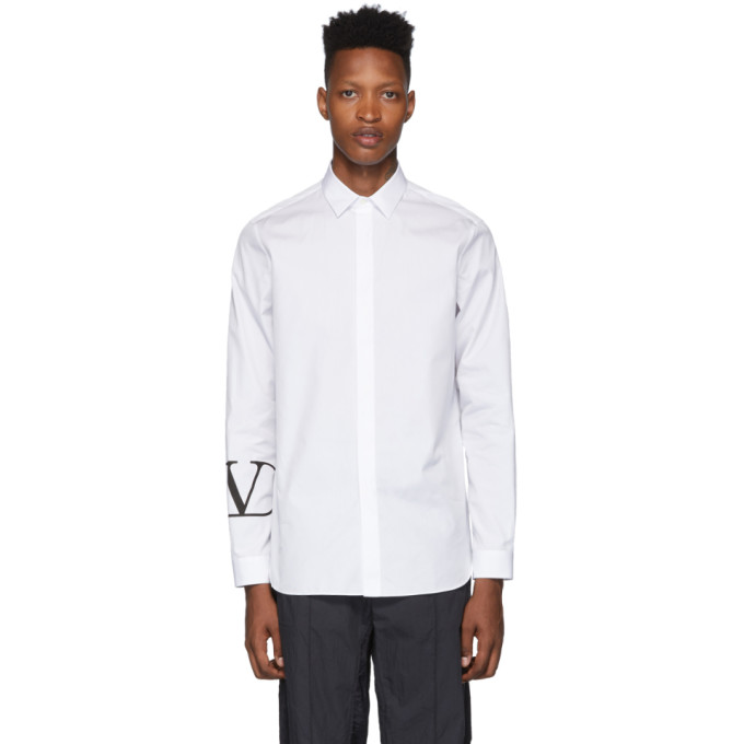 Valentino White VLogo Print Shirt | The Fashionisto