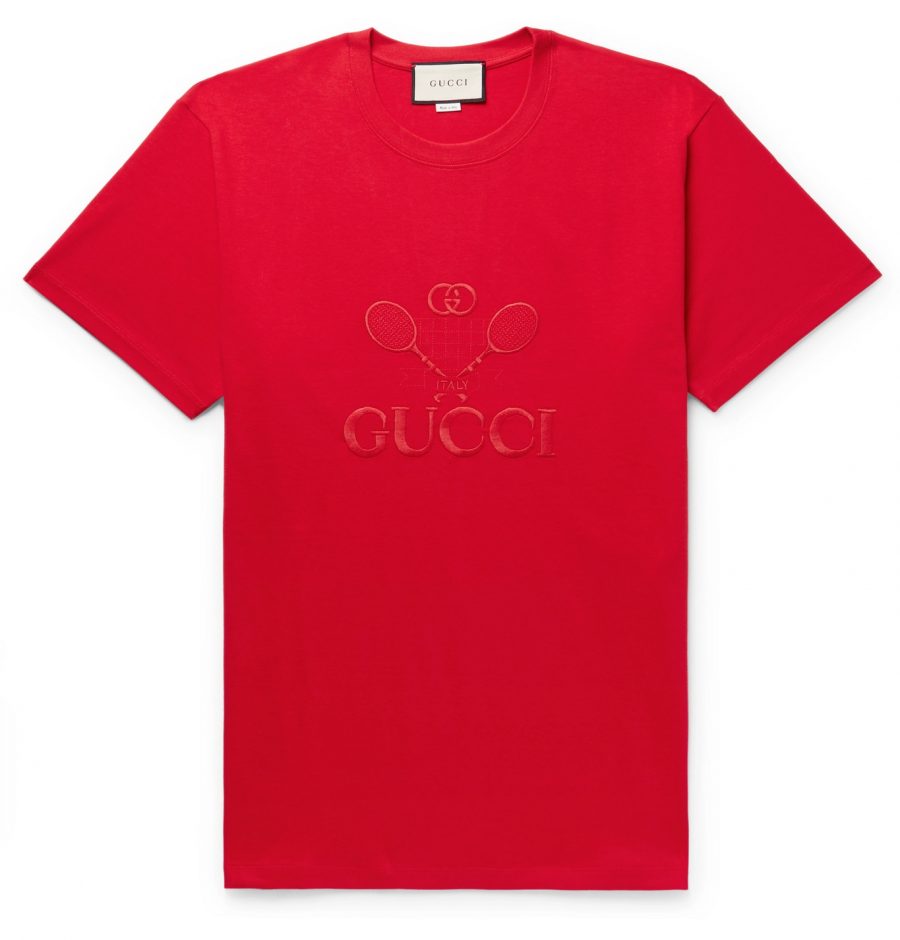 Gucci - Logo-Embroidered Cotton-Jersey T-Shirt - Men - Red | The ...