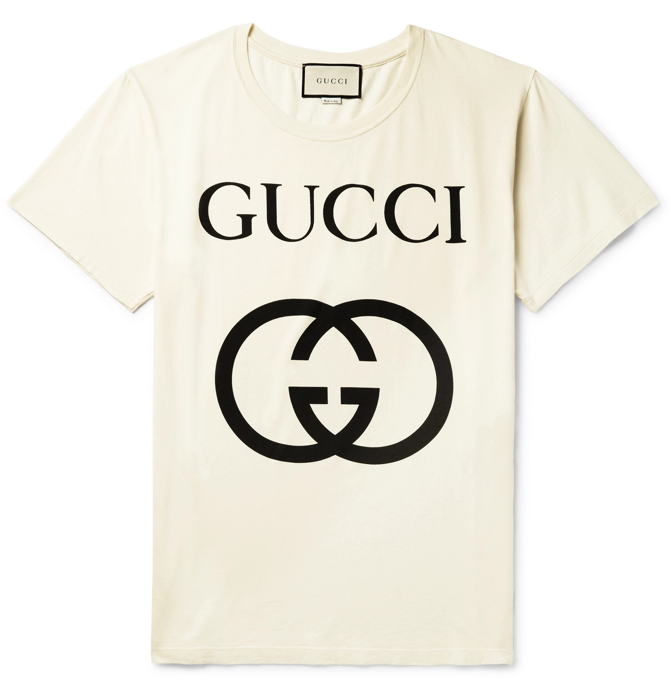 Gucci - Logo-Print Cotton-Jersey T-Shirt - Men - Neutrals | The Fashionisto