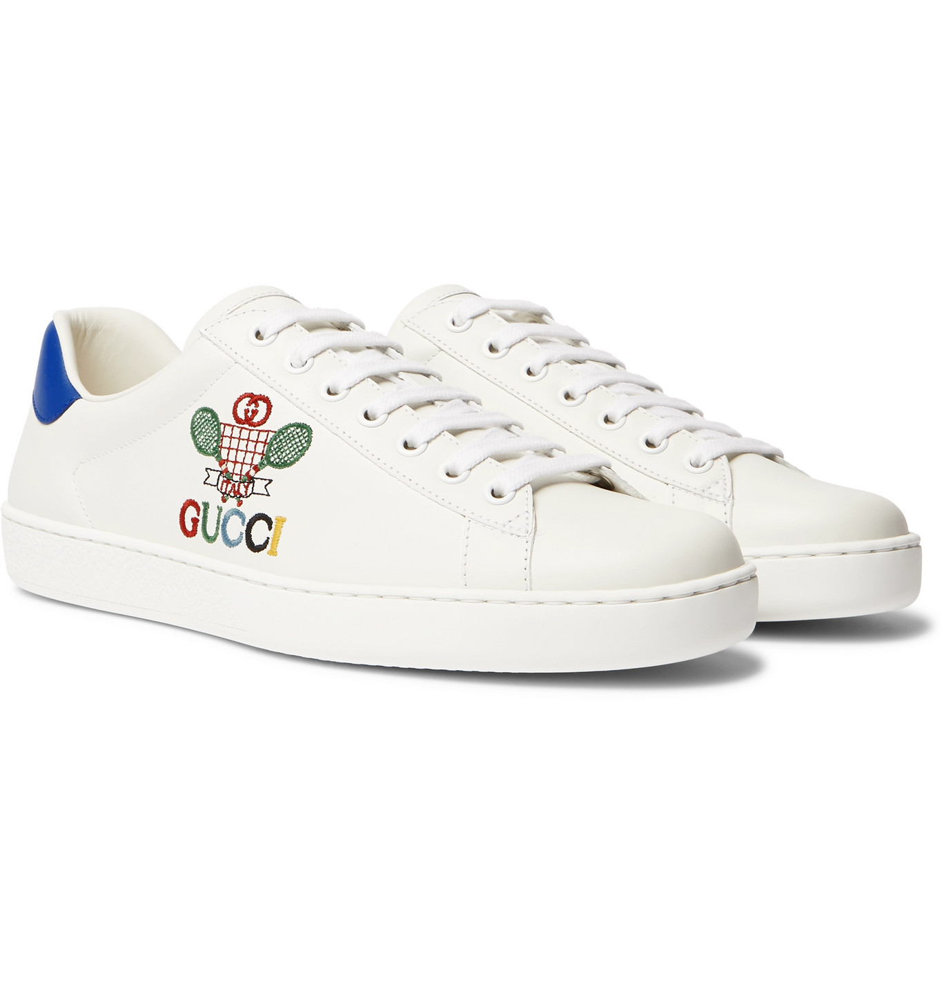 men's gucci white leather sneakers