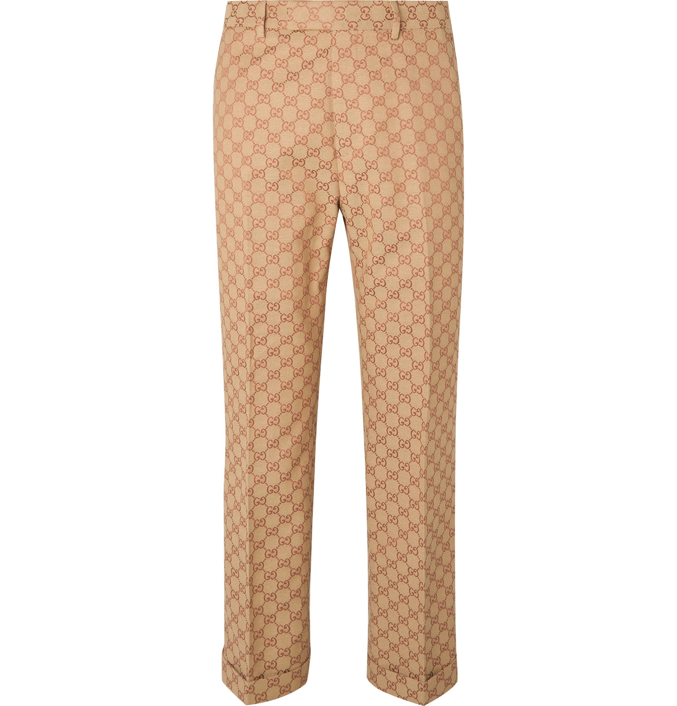 Gucci - Slim-Fit Logo-Jacquard Cotton-Blend Suit Trousers - Men ...