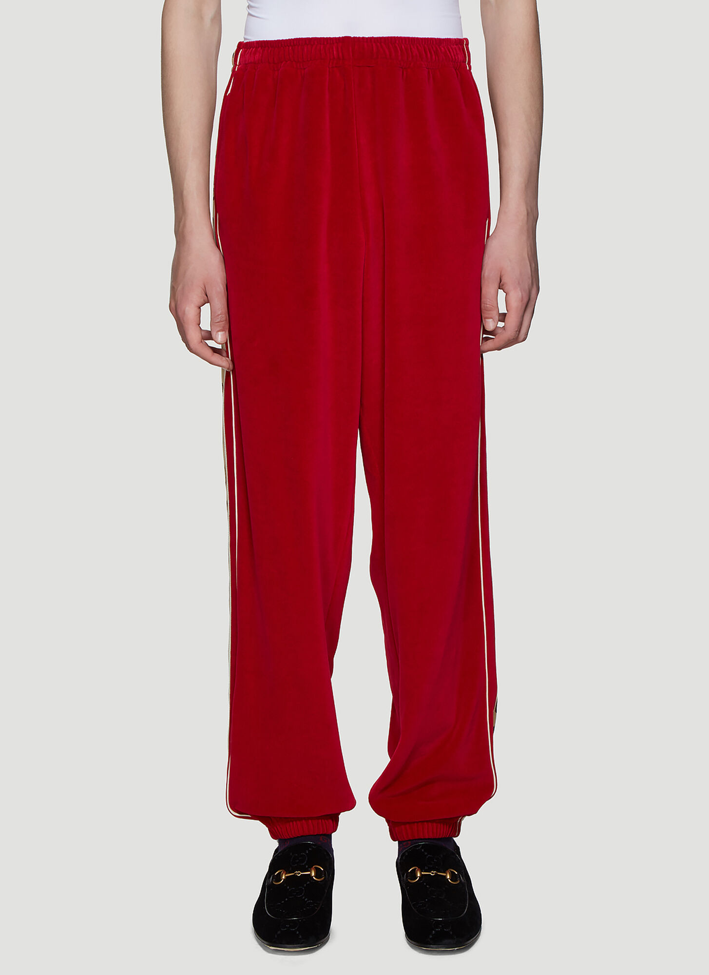 gucci red track pants