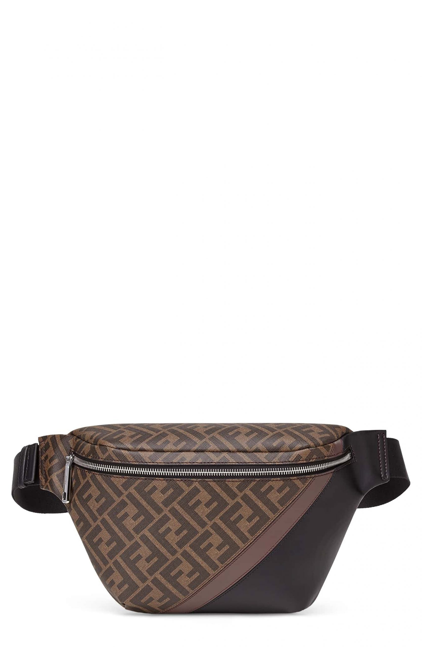 Faux Leather Belt Bag - Brown 
