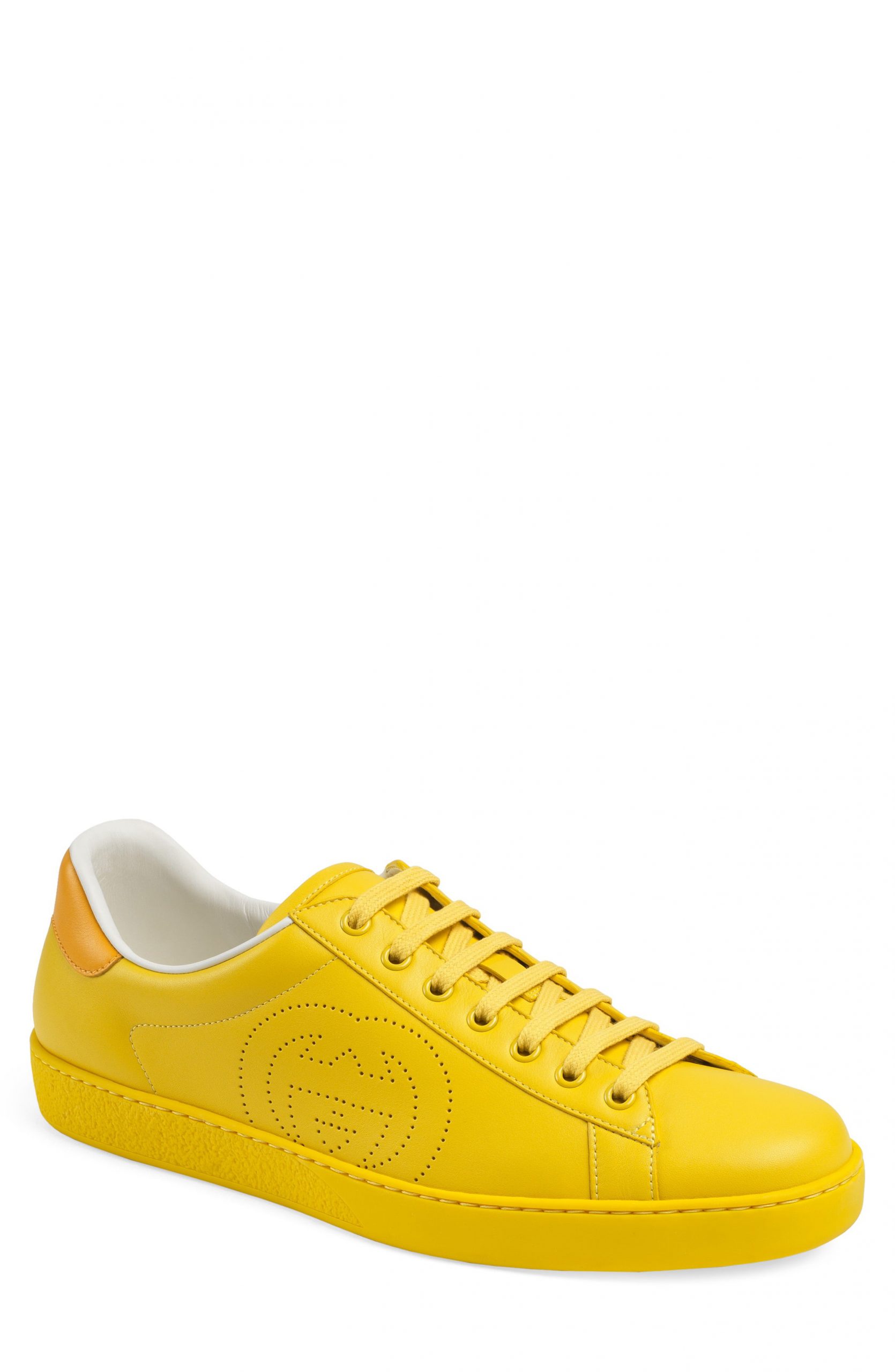 yellow sneaker logo