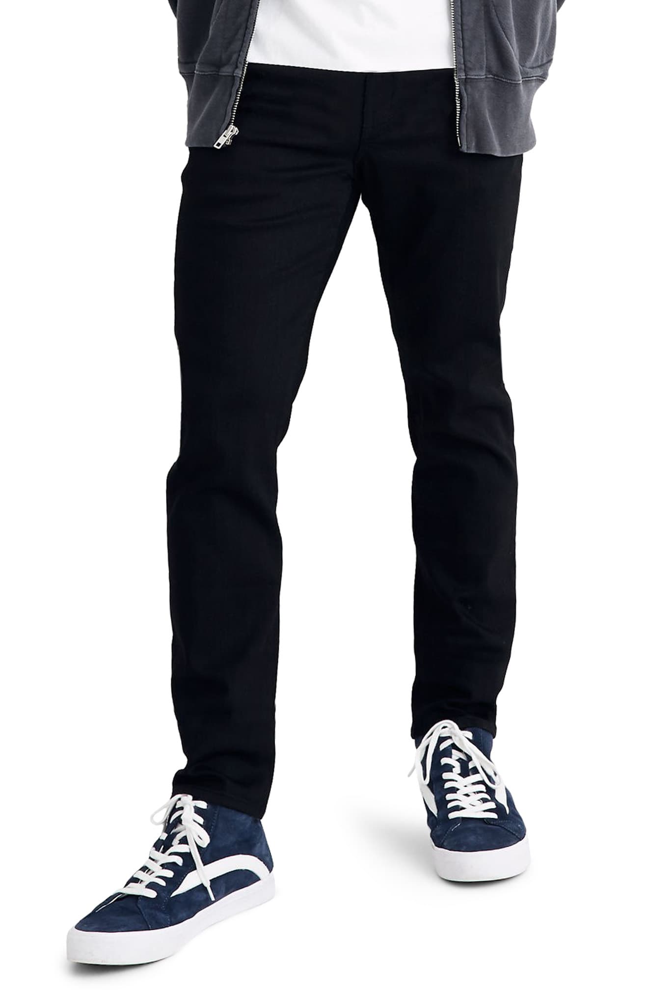 black fitted jeans