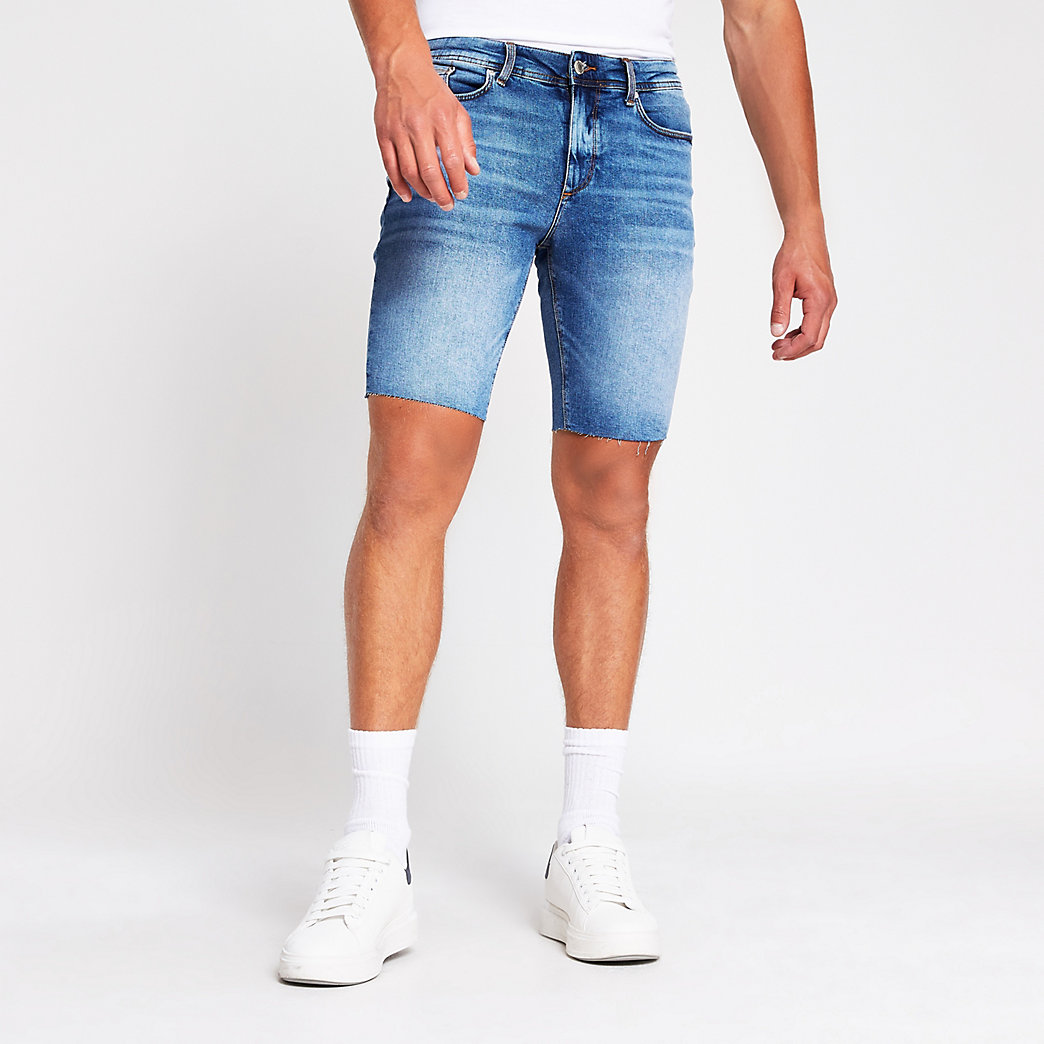 river island mens jean shorts