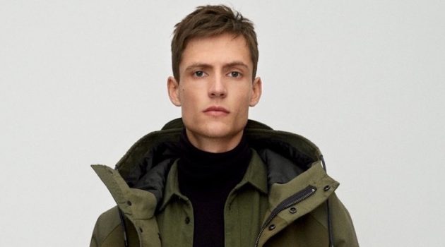 Florian Luger dons a monochromatic look from Marc O'Polo's fall-winter 2020 denim collection.