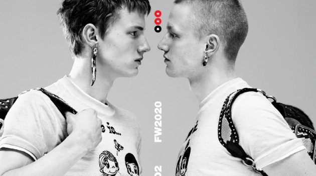 Braien Vaiksaar and Claas Nemitz star in Dsquared2's fall-winter 2020 men's campaign.