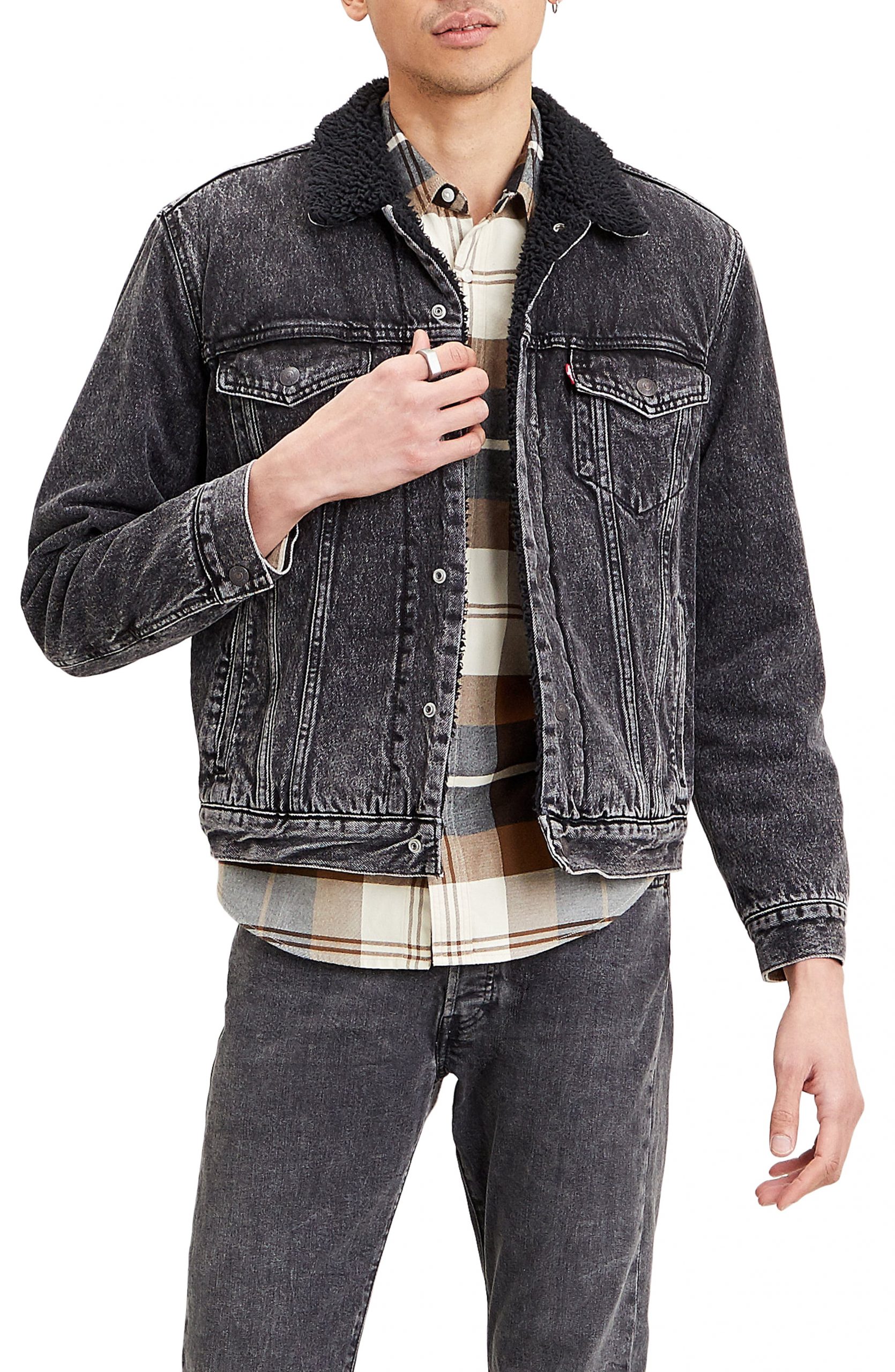 levi's fleece jean jacket